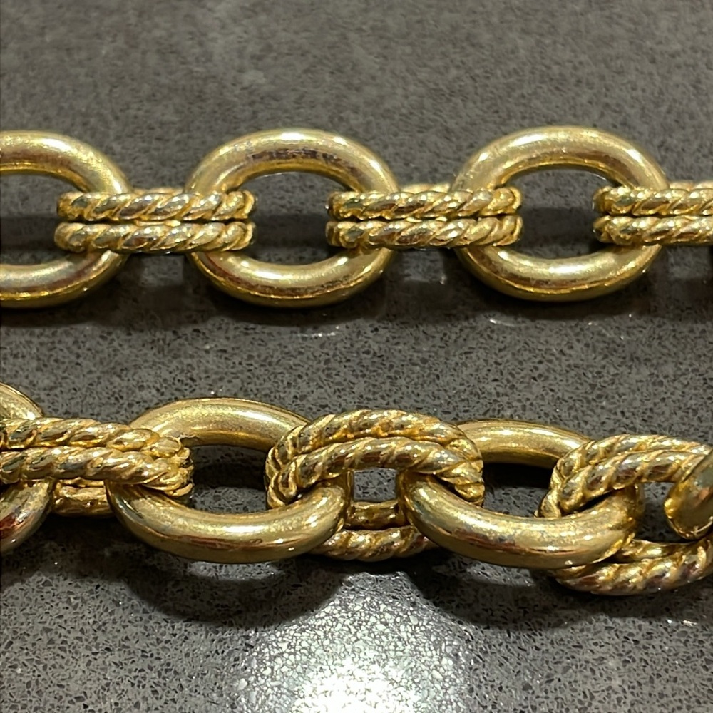 Milor Stainless Steel Gold-Tone Rope Link Chunky Necklace - Picture 13 of 16